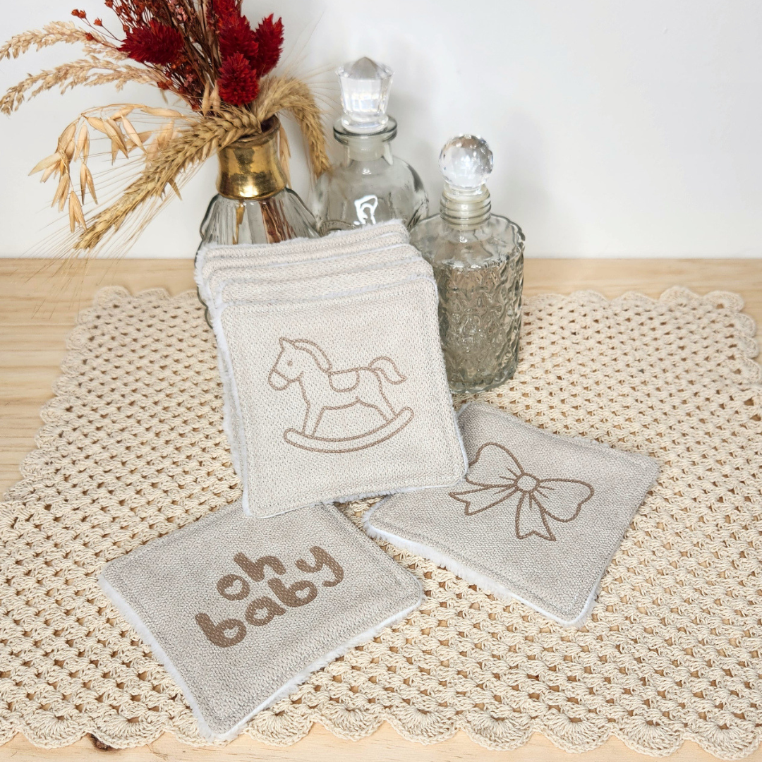 Coton lavable - Gravure pour bébé