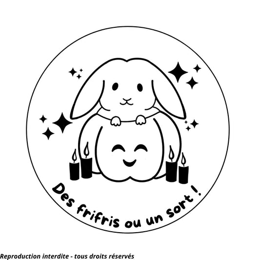 Magnet d'Halloween Lapin - Gravure au choix
