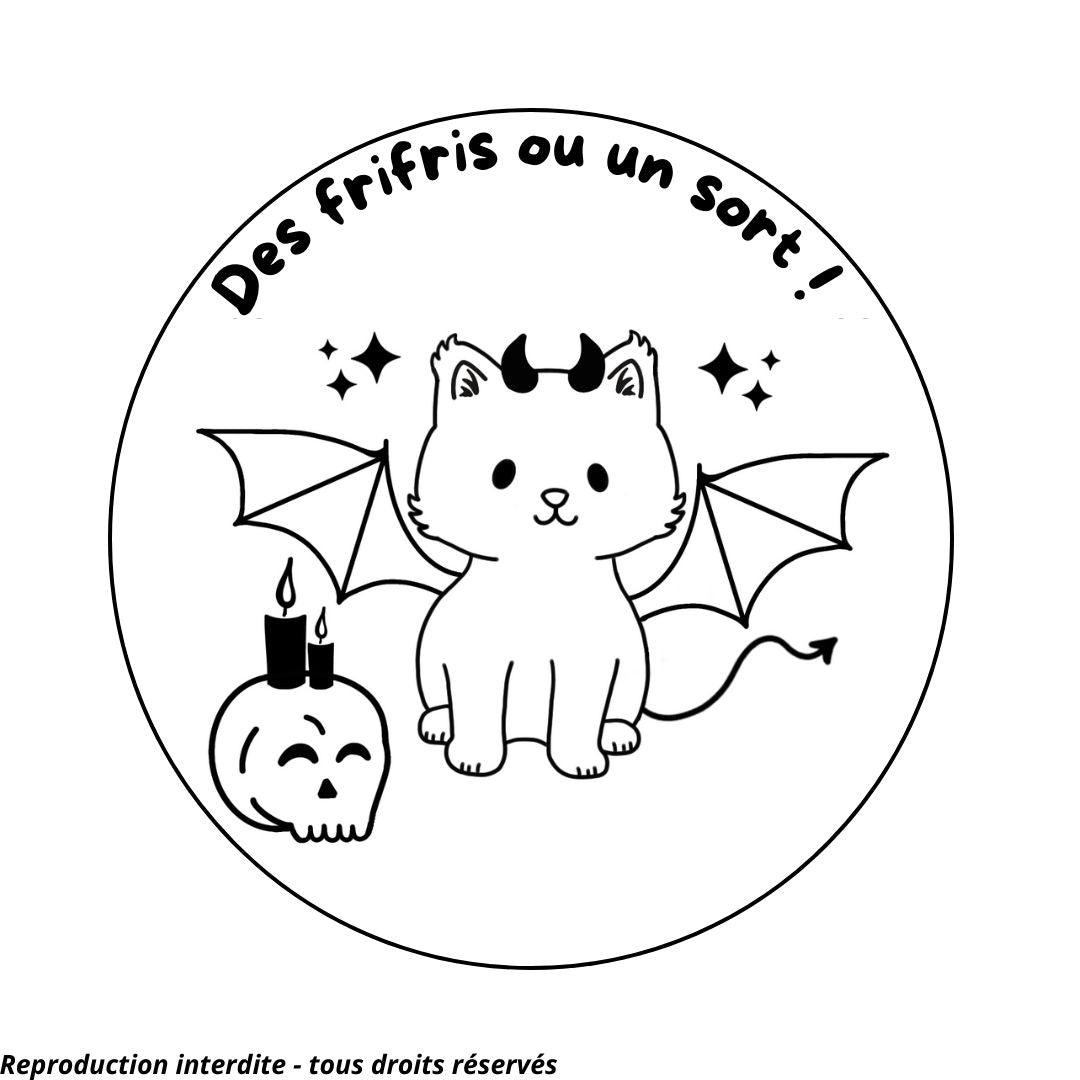 Magnet d'Halloween chat - Gravure au choix