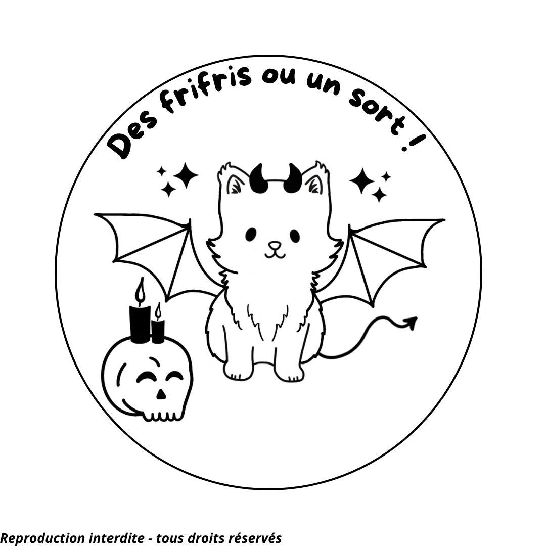Magnet d'Halloween chat - Gravure au choix