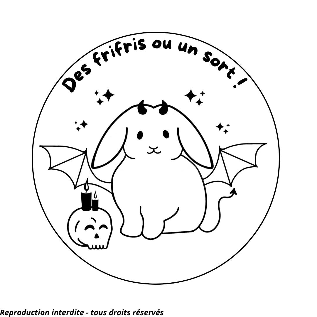 Magnet d'Halloween Lapin - Gravure au choix