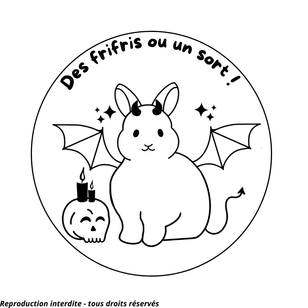 Magnet d'Halloween Lapin - Gravure au choix
