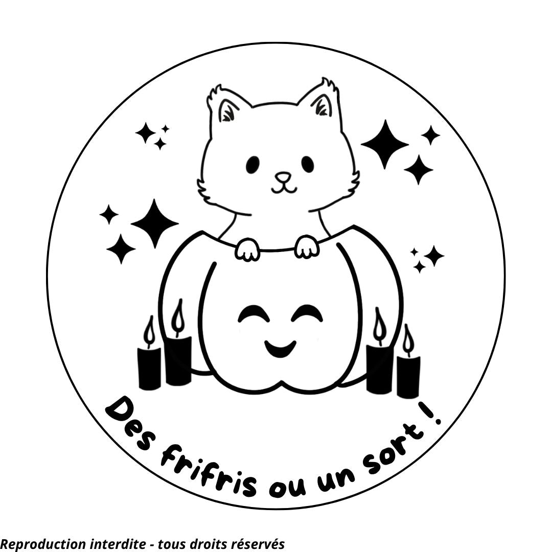 Magnet d'Halloween chat - Gravure au choix