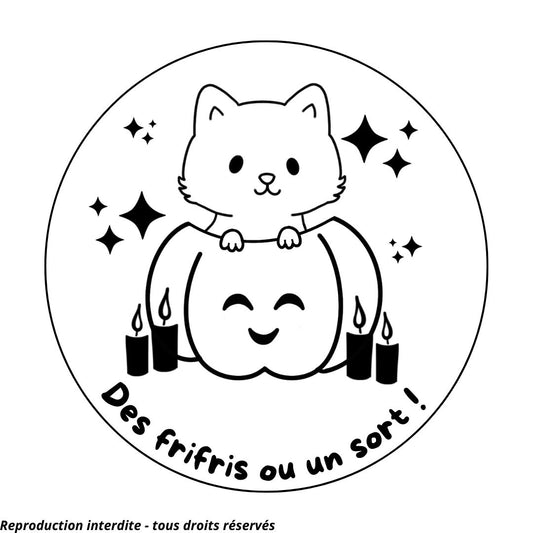 Magnet d'Halloween chat - Gravure au choix