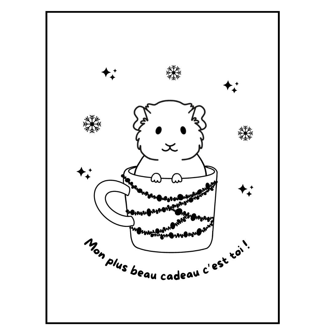 Affiche kraft A4 Noël chon - Illustration au choix