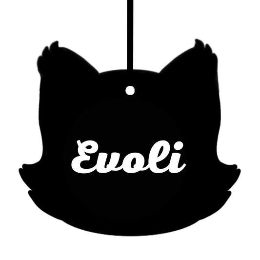 Suspension chat - Bois clair avec gravure personnalisée