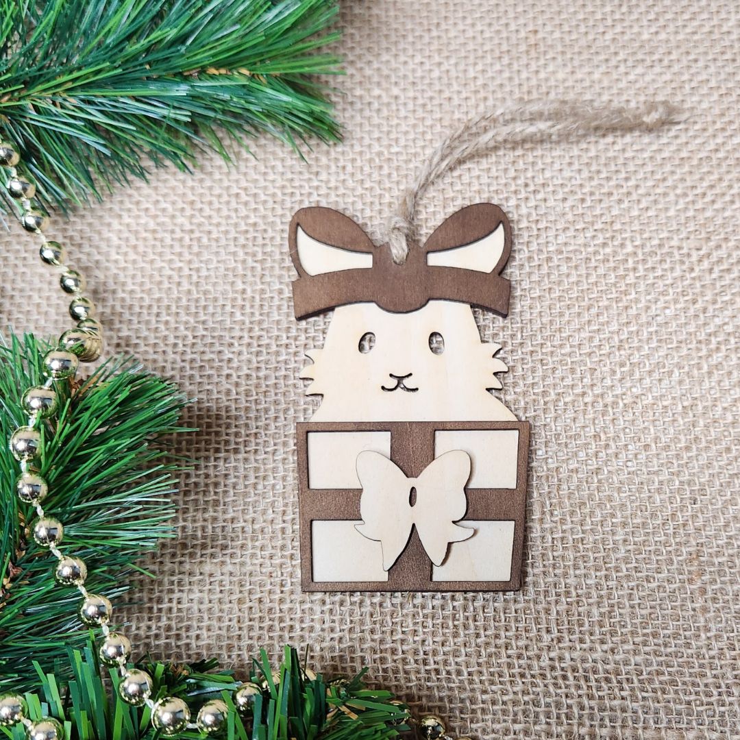Suspension de Noël en bois - Lapin