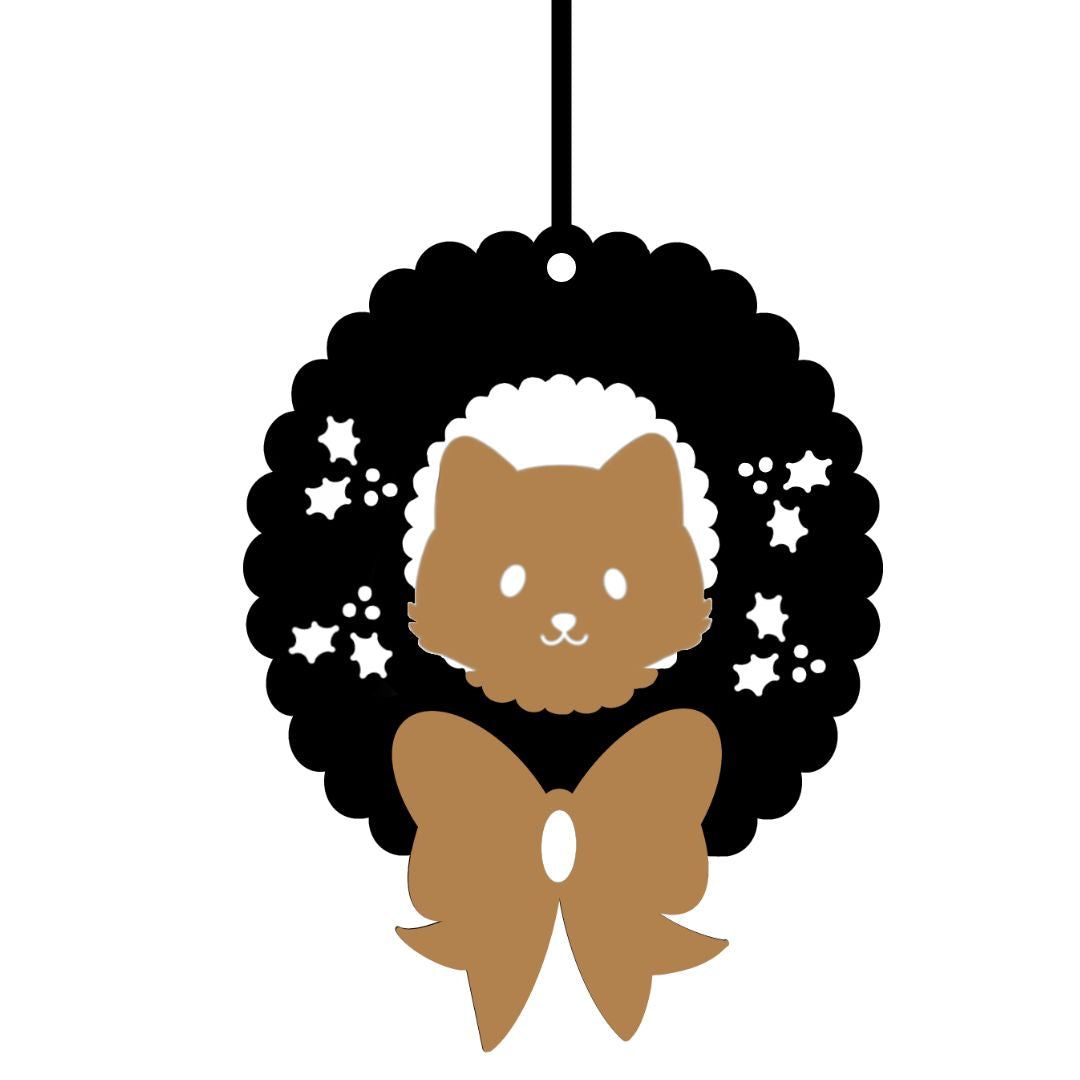 Suspension de Noël en bois - Chat