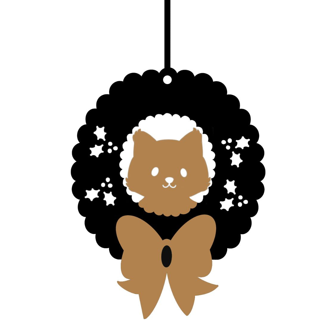 Suspension de Noël en bois - Chat