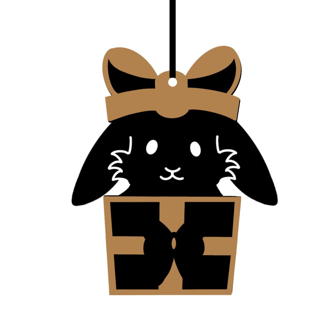 Suspension de Noël en bois - Lapin
