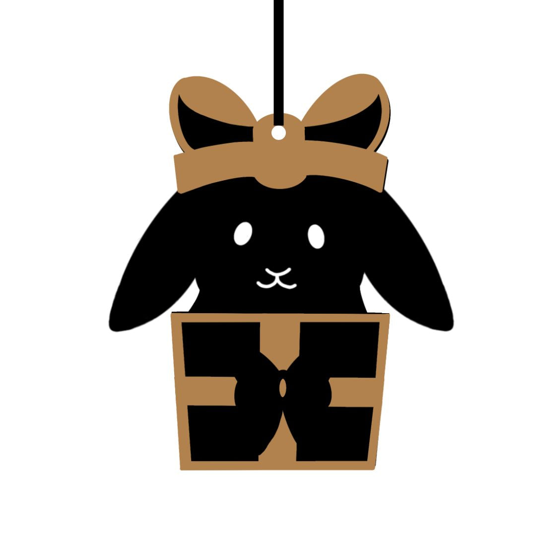 Suspension de Noël en bois - Lapin