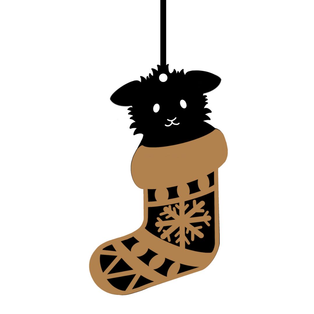 Suspension de Noël en bois - Lapin