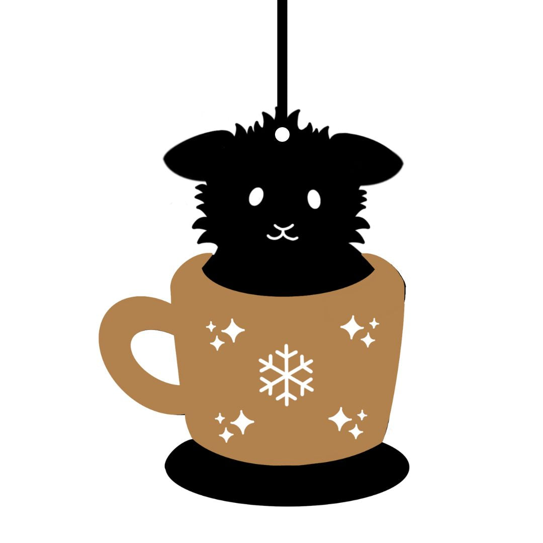 Suspension de Noël en bois - Lapin