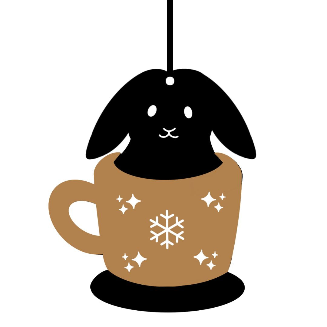 Suspension de Noël en bois - Lapin