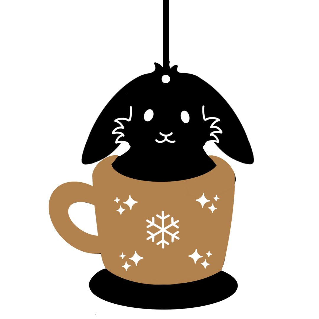 Suspension de Noël en bois - Lapin