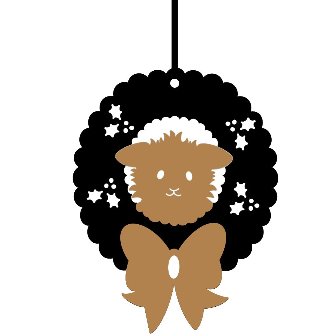 Suspension de Noël en bois - Lapin