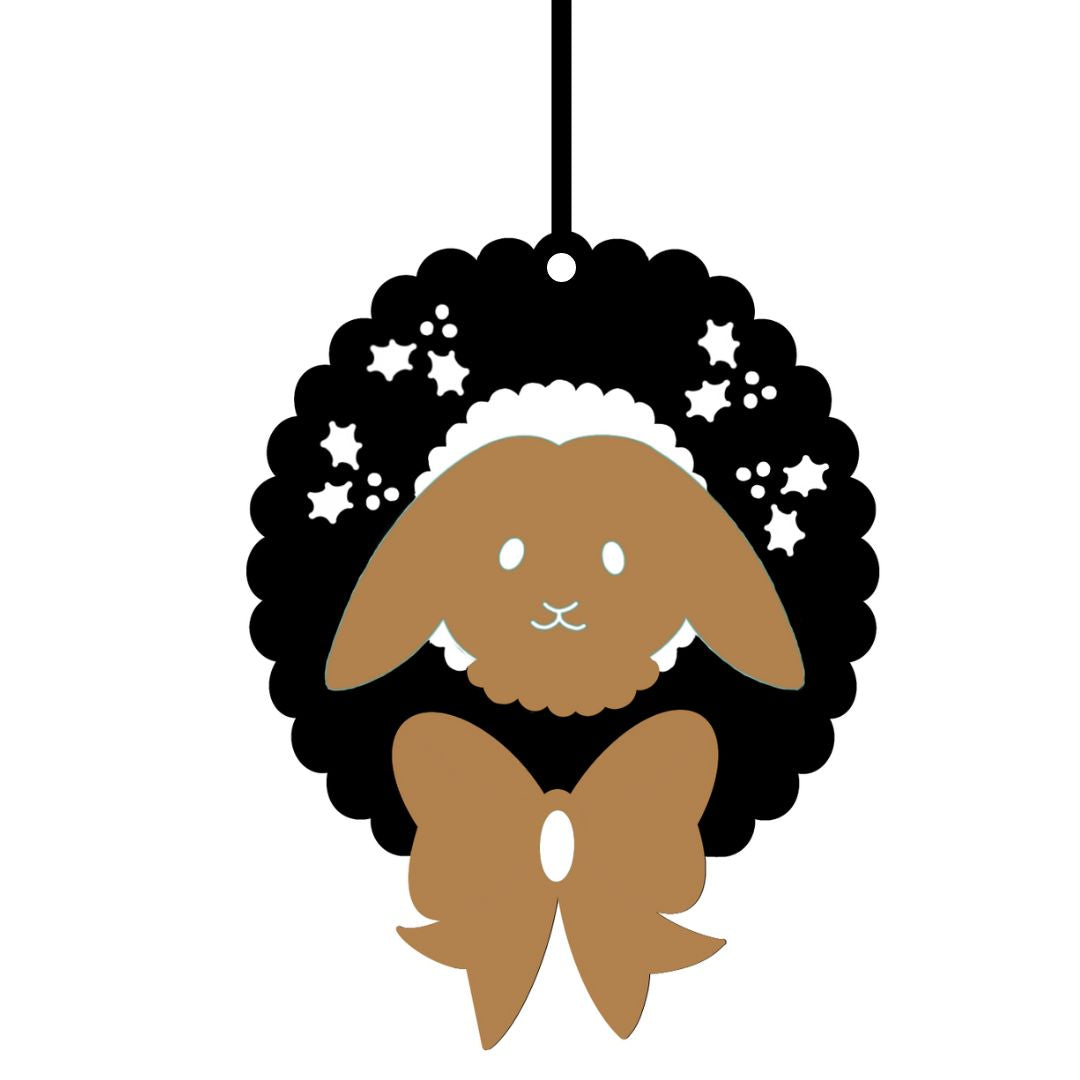 Suspension de Noël en bois - Lapin
