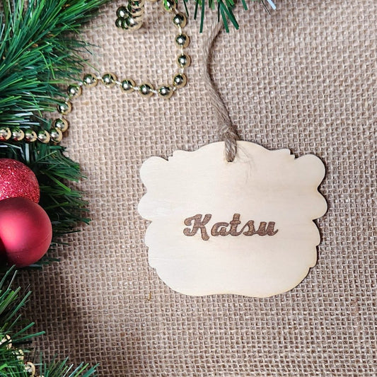 Suspension chon - Bois clair avec gravure personnalisée