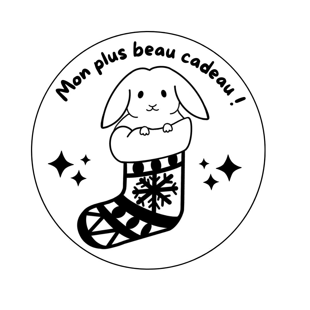 Magnet Noël Lapin - Gravure au choix