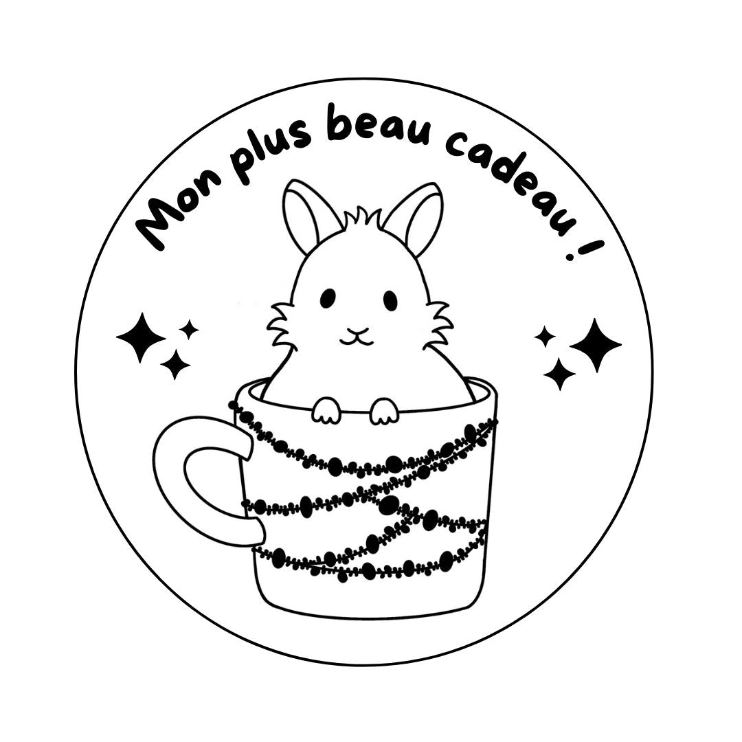 Magnet Noël Lapin - Gravure au choix