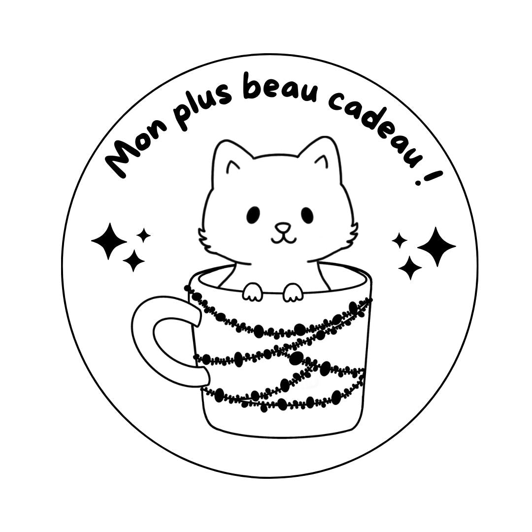 Magnet Noël chat - Gravure au choix