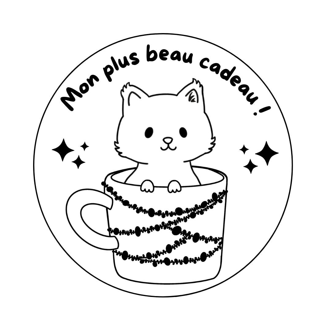Magnet Noël chat - Gravure au choix