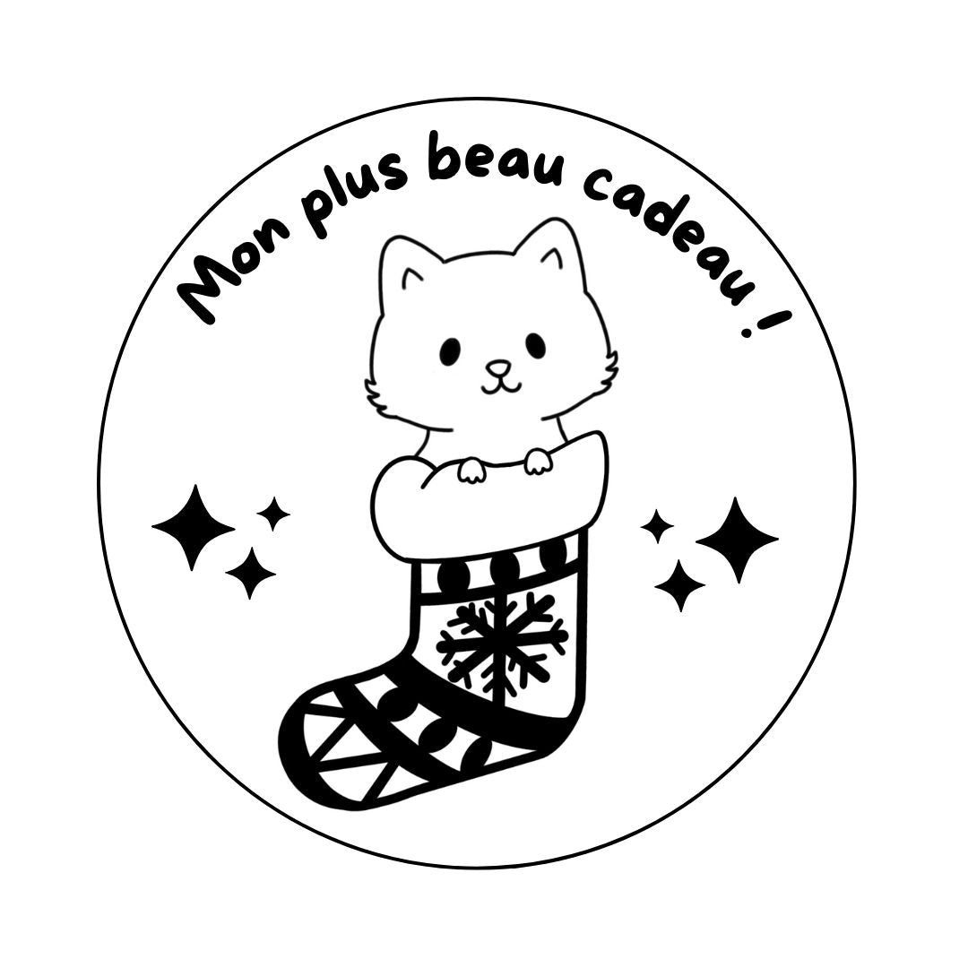 Magnet Noël chat - Gravure au choix