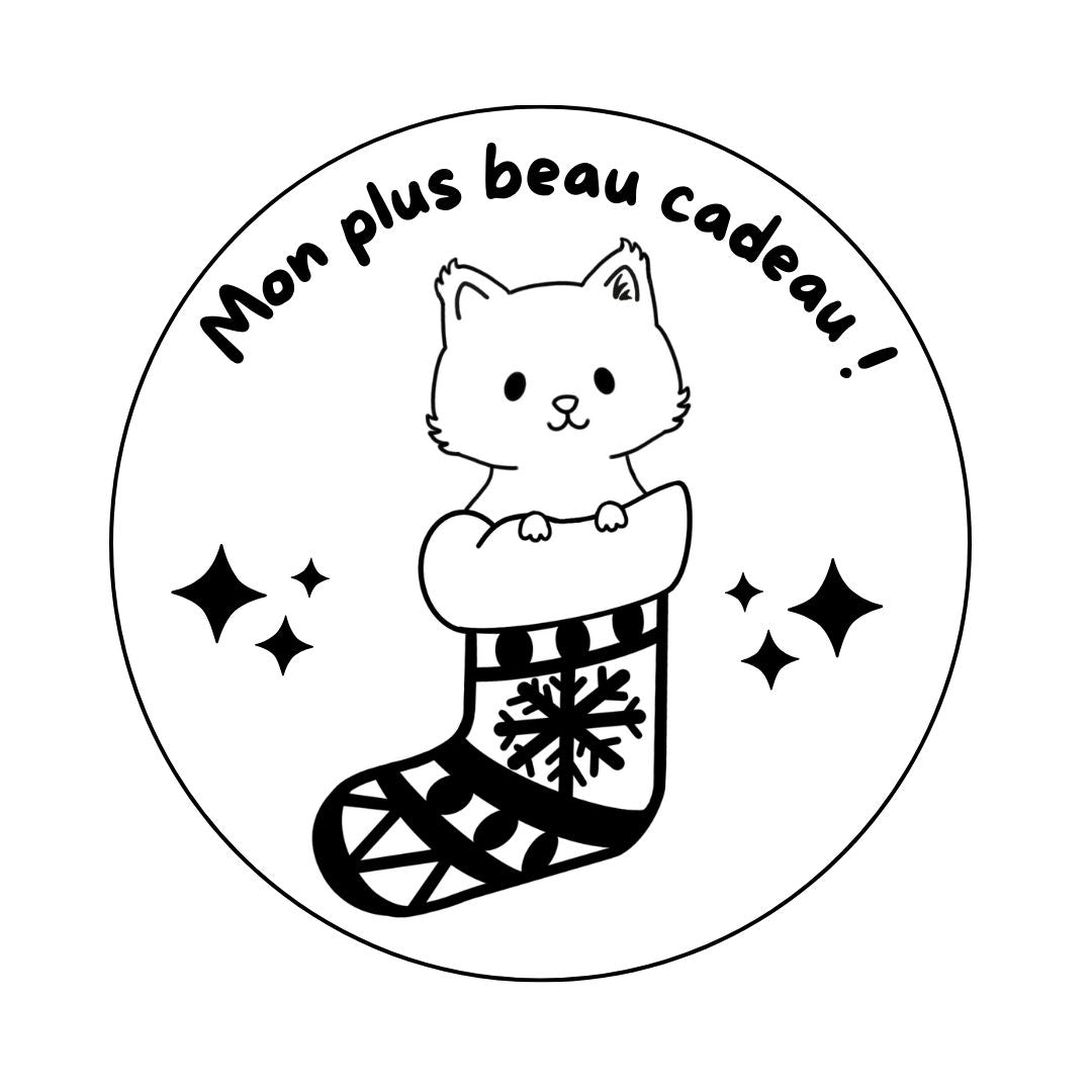 Magnet Noël chat - Gravure au choix