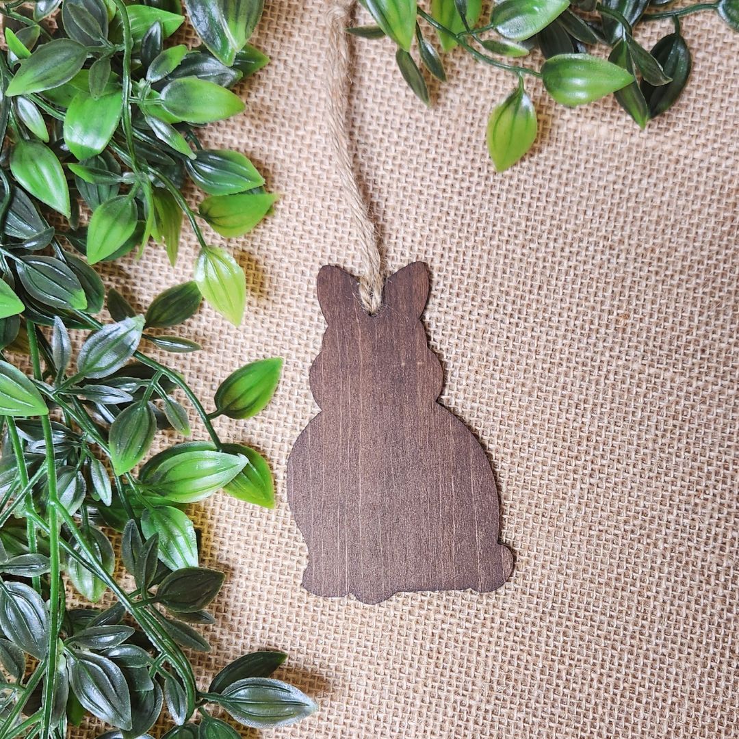 Suspension lapin - Bois foncé