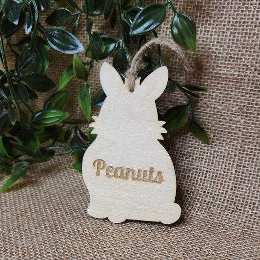 Suspension lapin - Bois clair avec gravure personnalisée