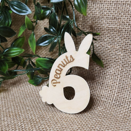 Chiffre en bois Lapiversaire đ + Gravure personnalisĂ©e