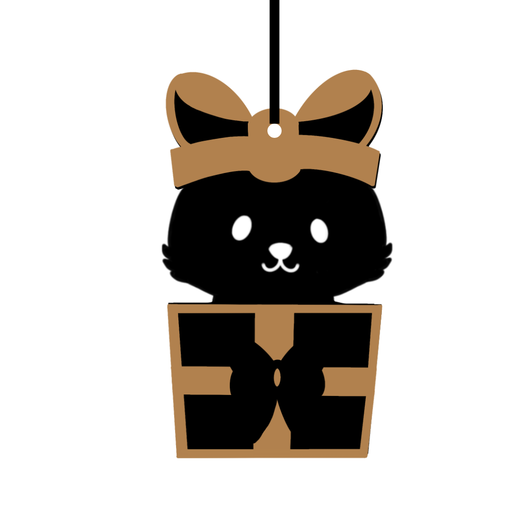 Suspension de Noël en bois - Chat