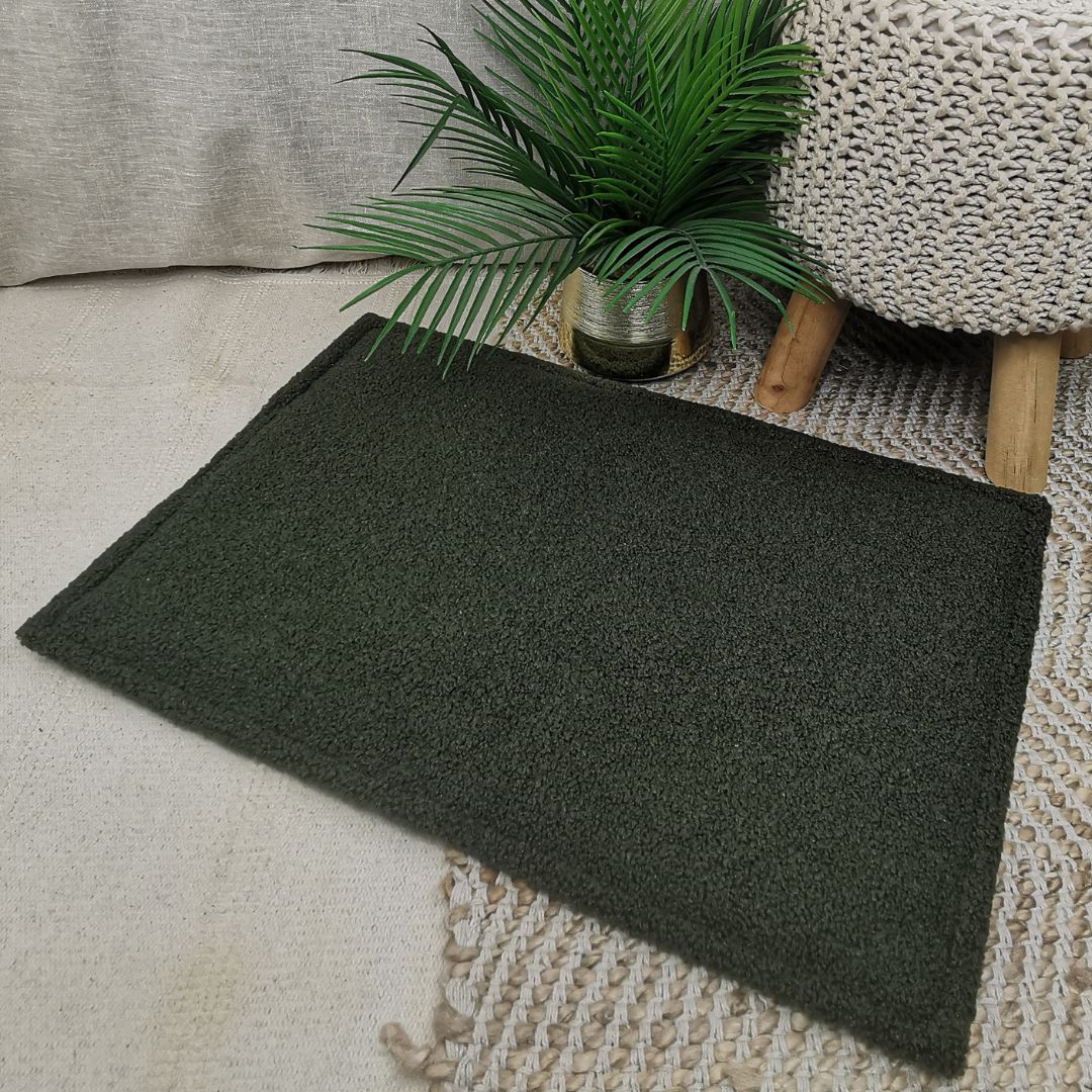 IMPERMEABLE floor mat in beige wool - MEDIUM SIZE
