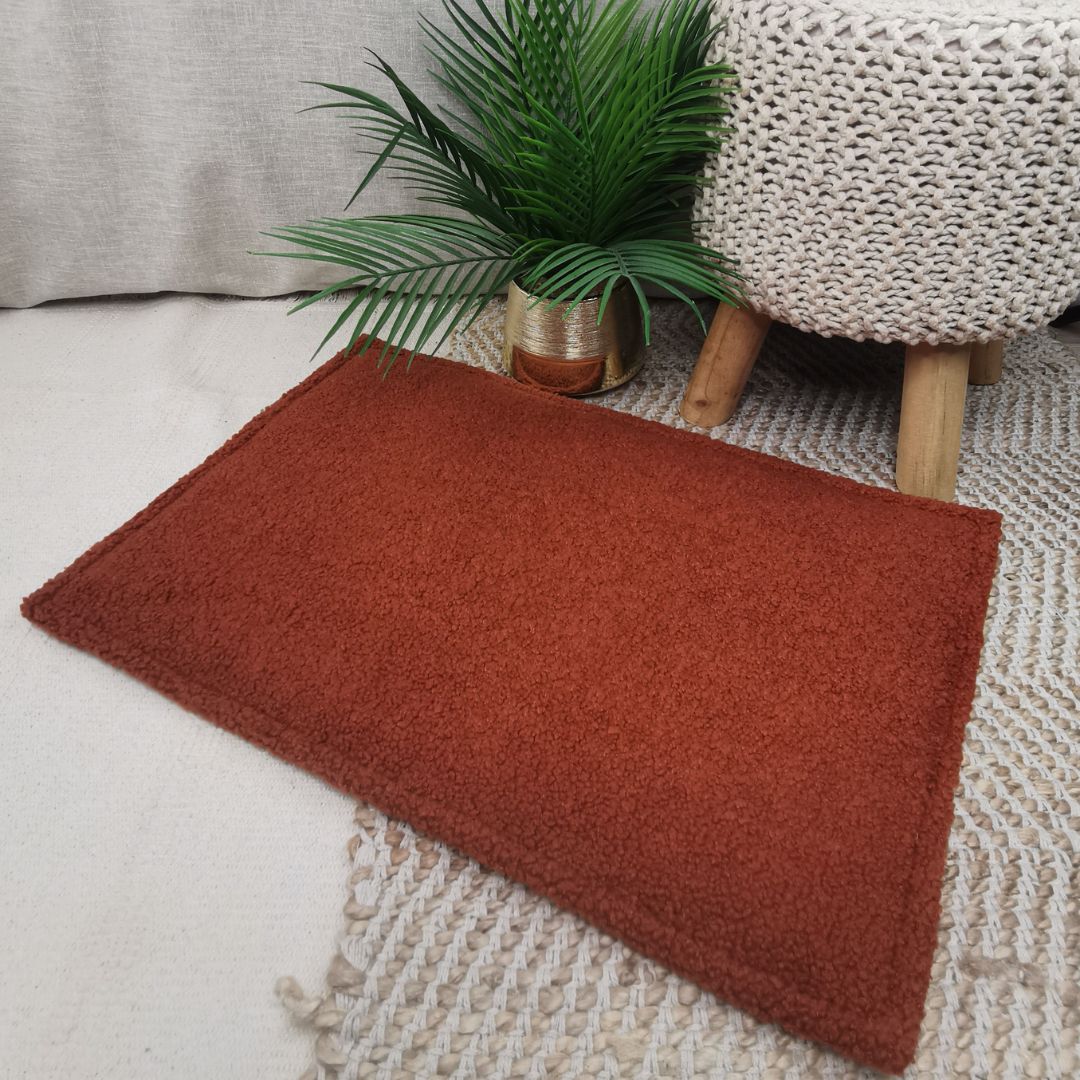 IMPERMEABLE floor mat in beige wool - MEDIUM SIZE
