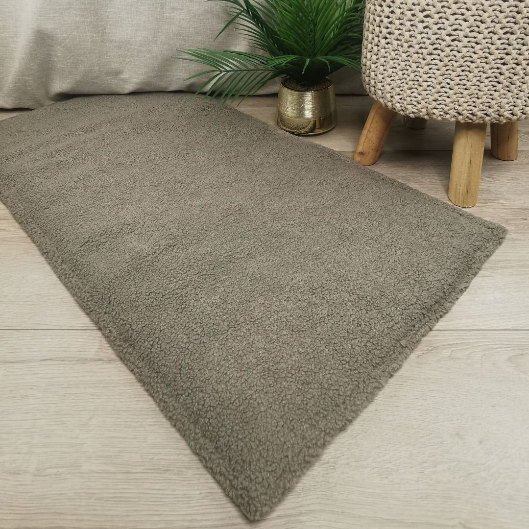 IMPERMEABLE floor mat in beige wool - MEDIUM SIZE