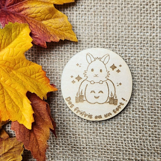 Magnet d'Halloween Lapin - Gravure au choix