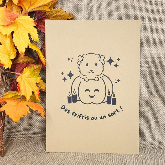 Affiche kraft A4 d'Halloween chon - Illustration au choix