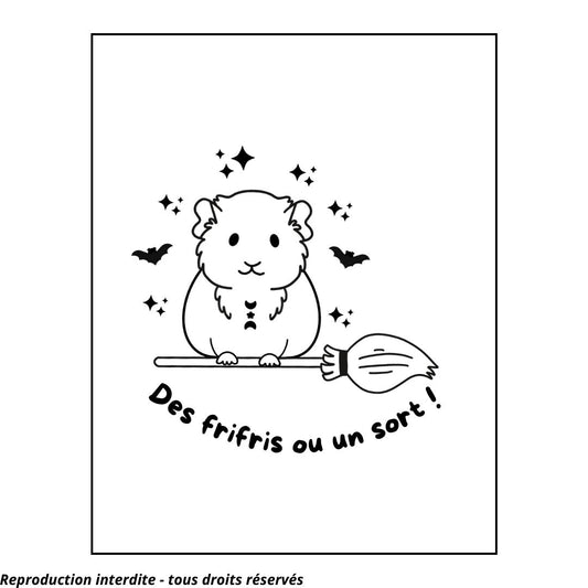 Affiche kraft A4 d'Halloween chon - Illustration au choix