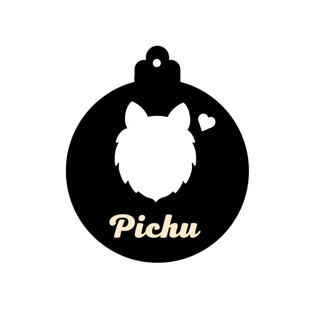 Suspension Chien Noël en bois - Personnalisée (Plusieurs options)