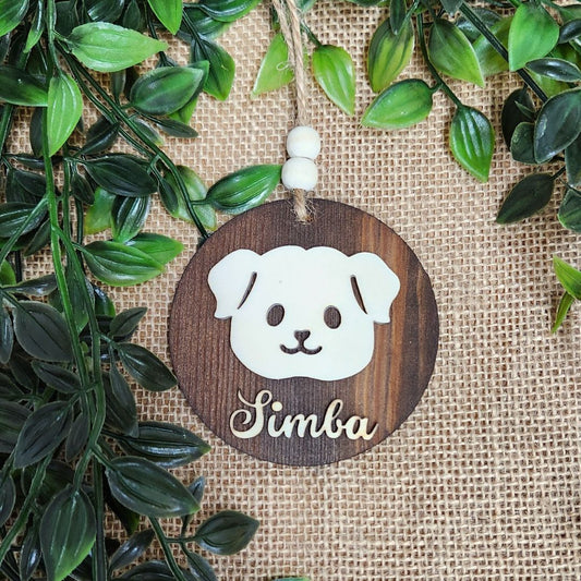 Bunny Initial Hanging - Personalized (Dark Wood)