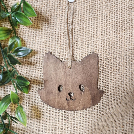 Suspension chat - Bois foncé