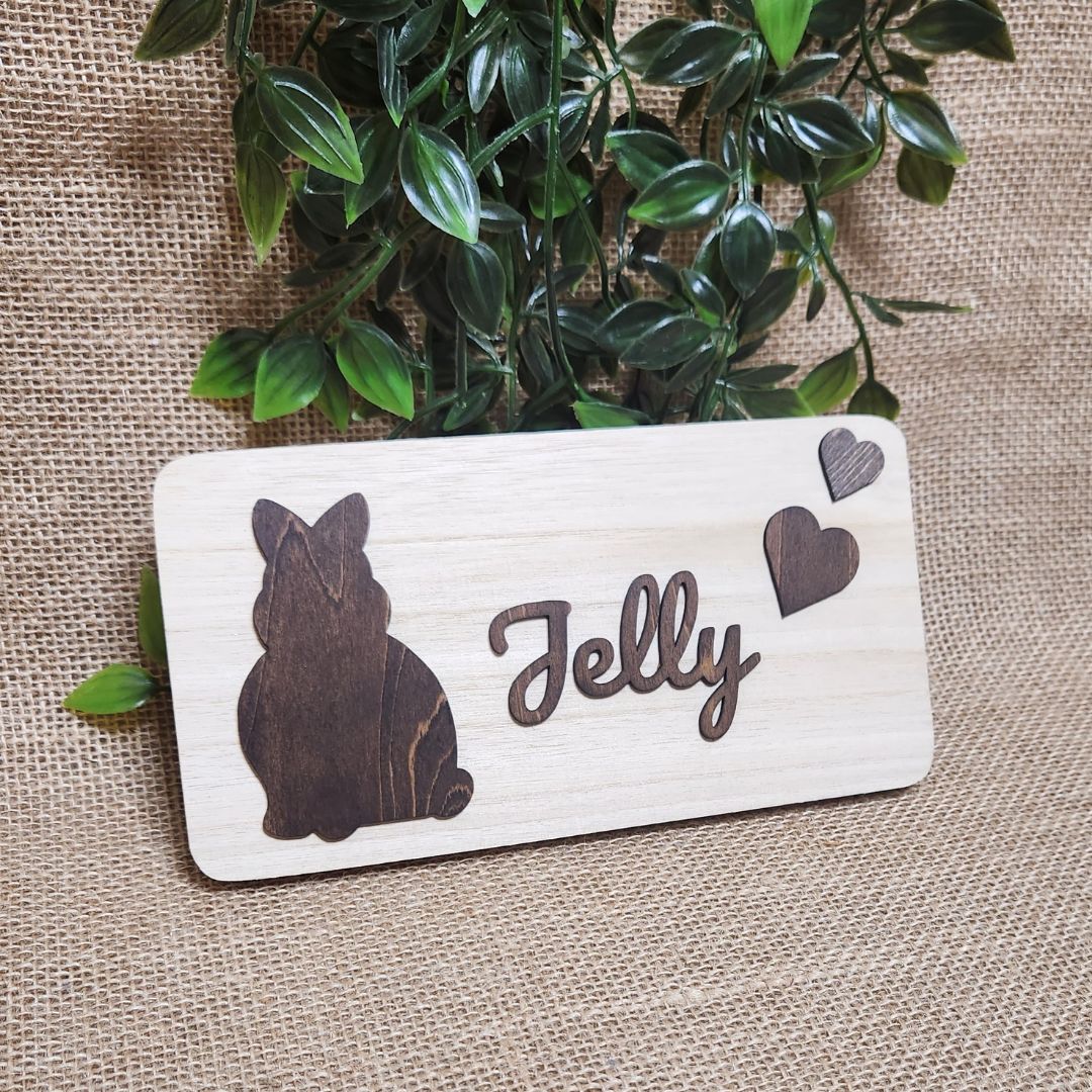 Personalized rectangular sign SOLO - Several possible illustrations (Light wood)