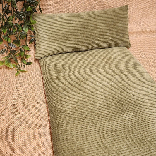Ensemble lit IKEA - Coussin + Tapis imperméable Velours côtelé olive