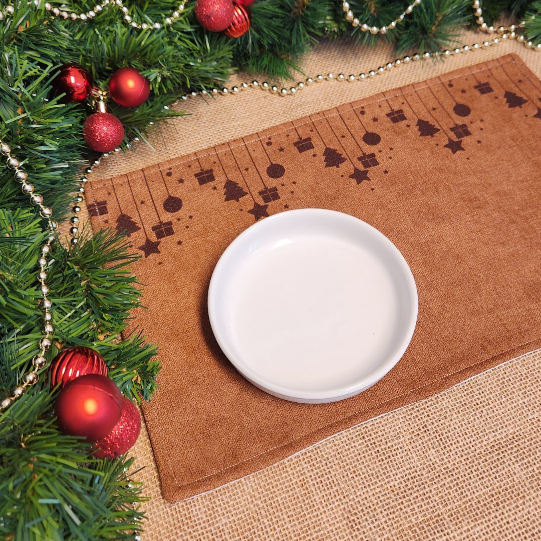Tapis à gamelle IMPERMEABLE - Lainage - Edition Noël