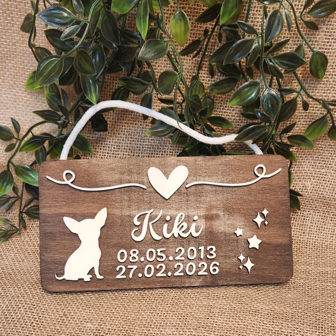 SOLO Personalized Rectangular Sign - Multiple Artwork Options (Dark Wood)