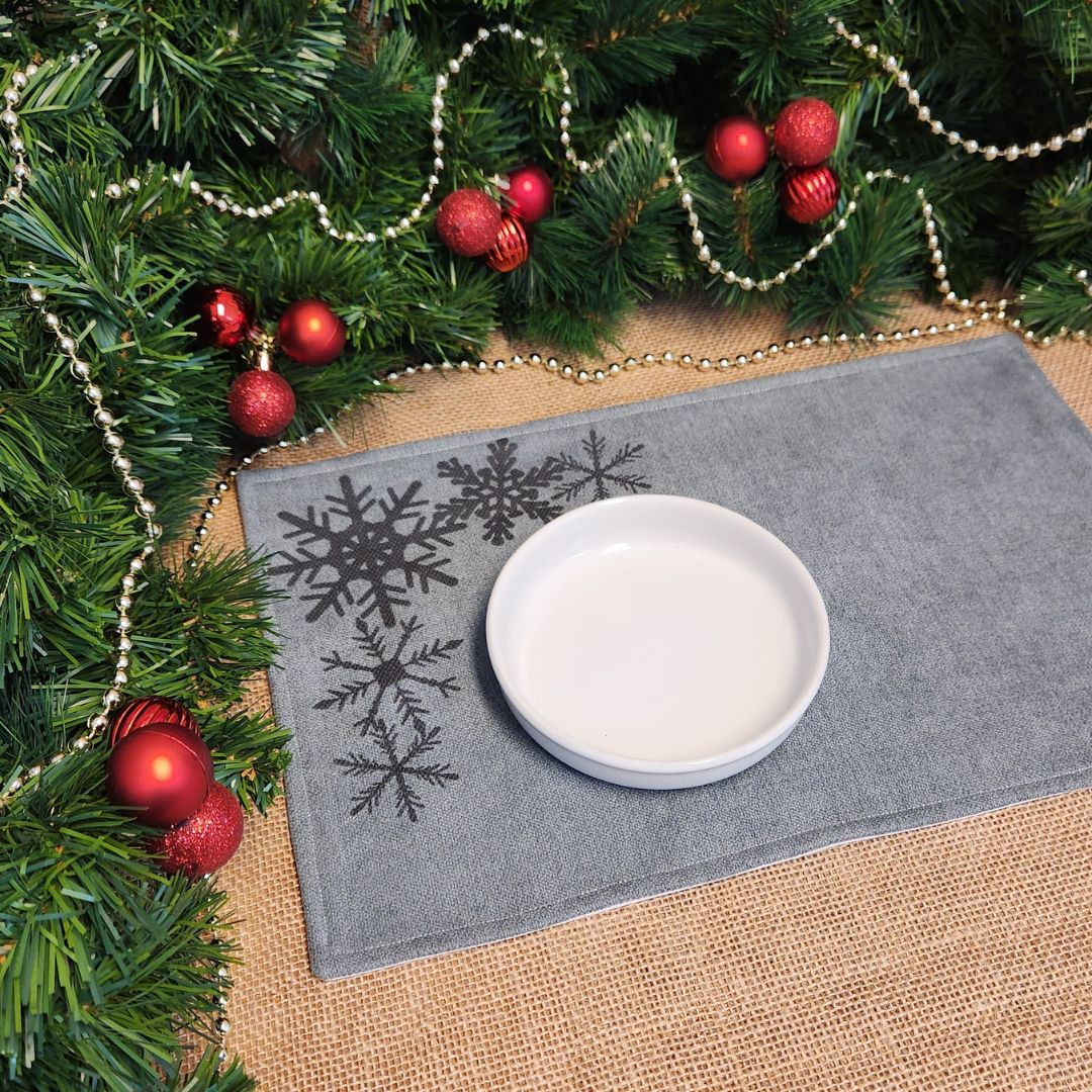 Tapis à gamelle IMPERMEABLE - Lainage - Edition Noël