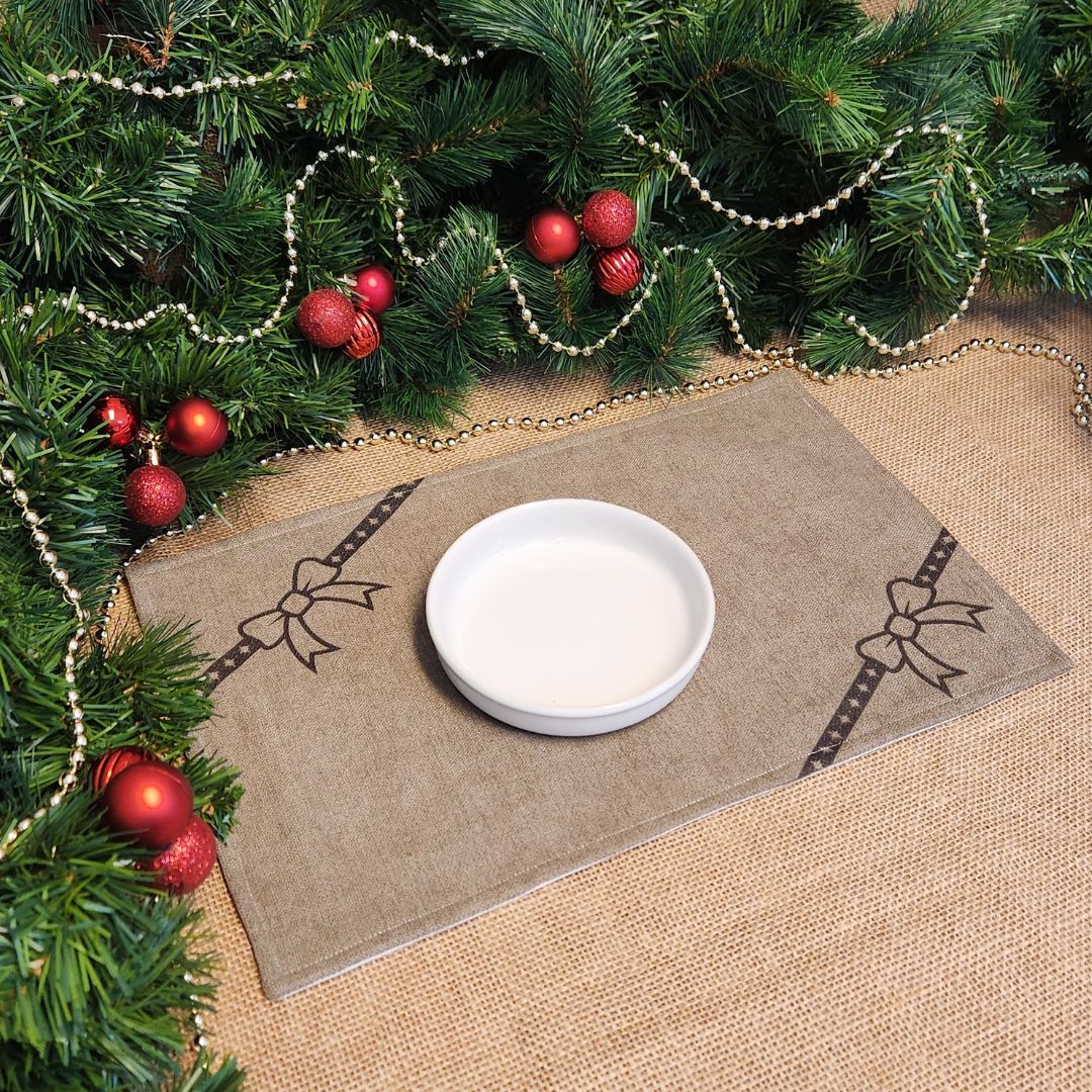 Tapis à gamelle IMPERMEABLE - Lainage - Edition Noël