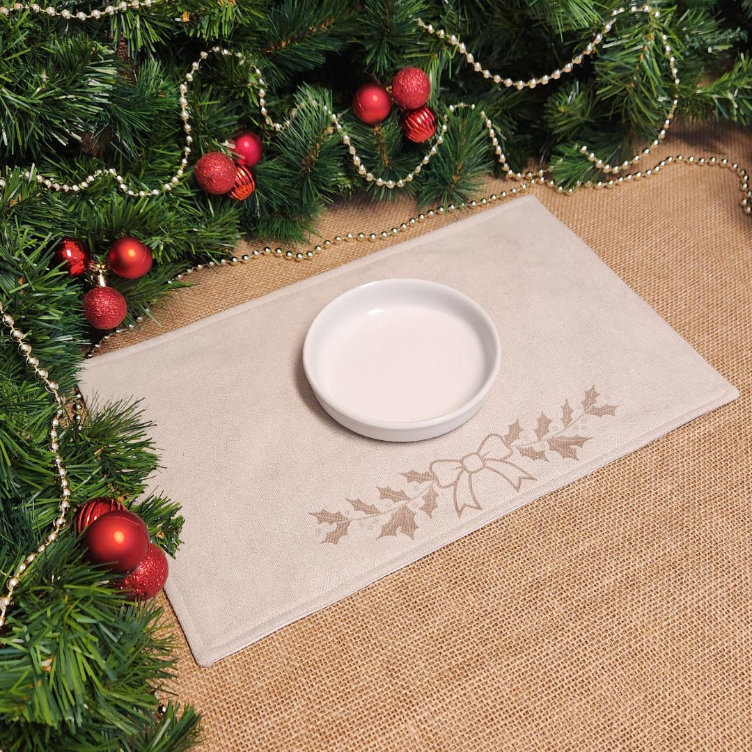 Tapis à gamelle IMPERMEABLE - Lainage - Edition Noël