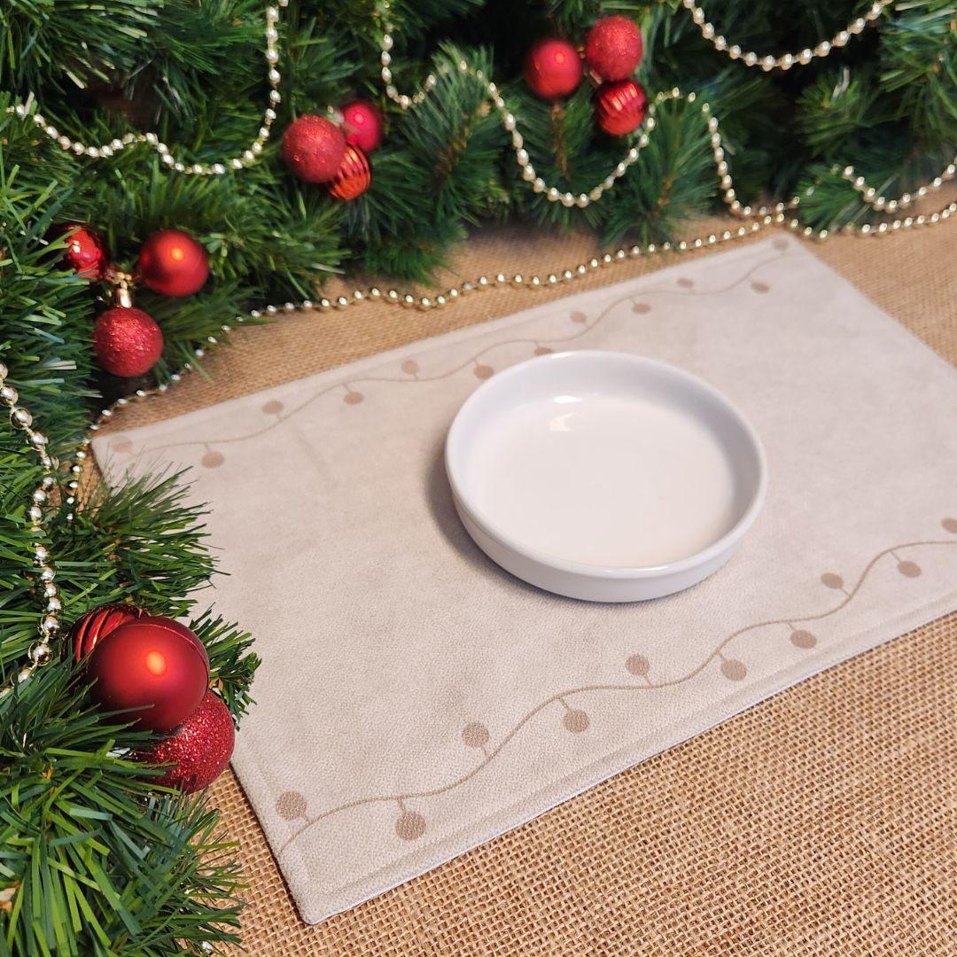 Tapis à gamelle IMPERMEABLE - Lainage - Edition Noël