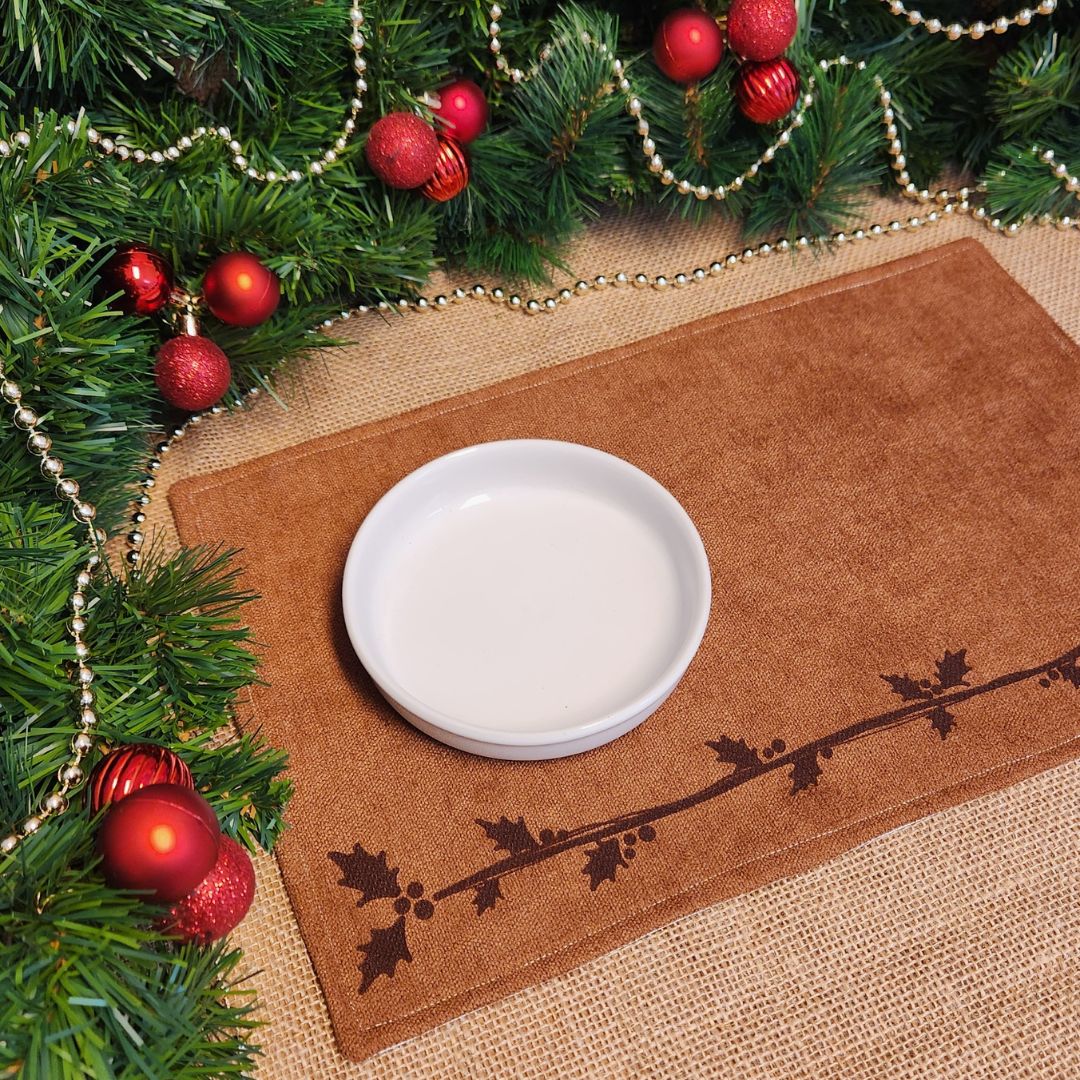 Tapis à gamelle IMPERMEABLE - Lainage - Edition Noël